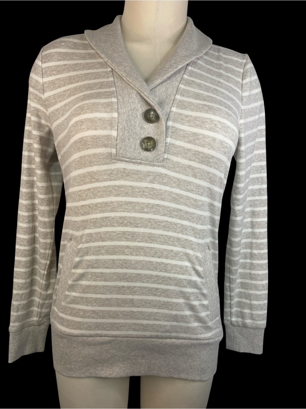 Banana Republic Brown Beige Striped Shawl Collar Sweater Women’s SP